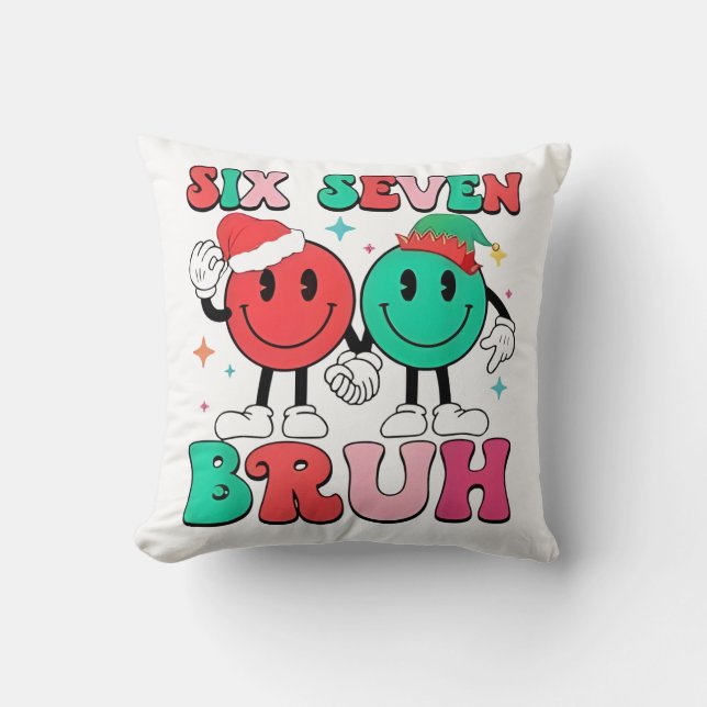 Coussin 6 7 Mème Six Sept Noël Drôle 67 Noël Garçons Gi (Recto)
