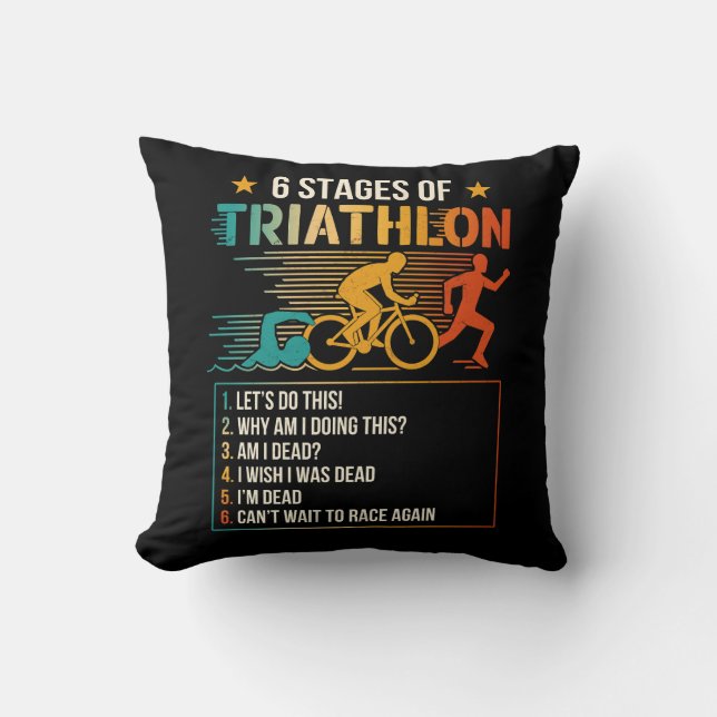 Coussin 6 Étapes Des Athlètes De Triathlon Triathlètes Cou (Recto)