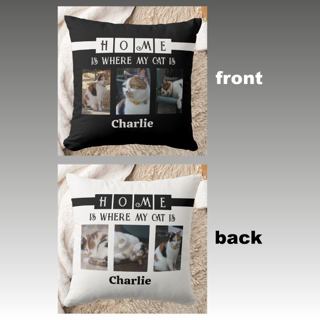 Coussin 6 photo collage amoureux des animaux noir blanc (Créateur téléchargé)