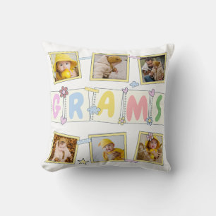 Coussin 6 Photo Collage mignon bébé rose Bleu Granny