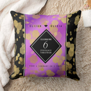 Coussin 6e anniversaire de mariage améthyste élégant