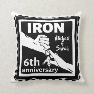 Coussin 6e anniversaire mariage de la fonte traditionnelle
