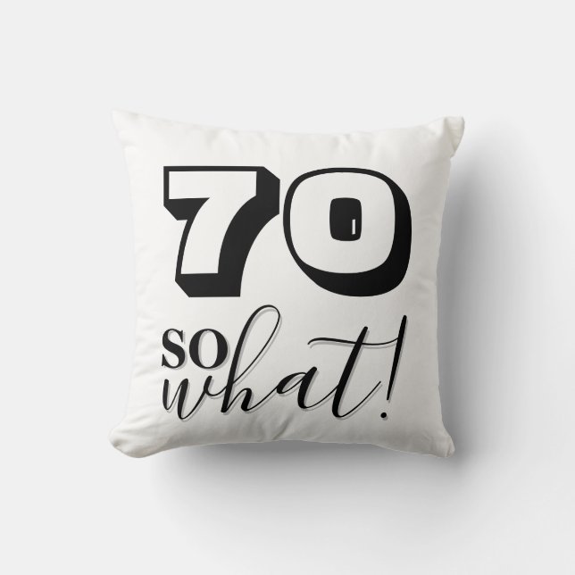 Coussin 70 Alors quelle citation drôle Black White 70e ann (Recto)