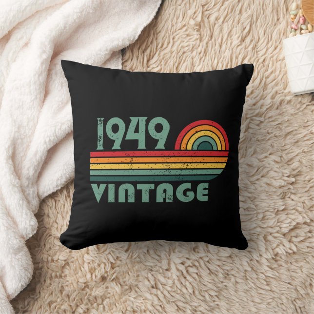Coussin 75e anniversaire vintage personnalisé (Couverture)