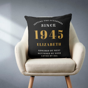 Coussin 80e anniversaire 1945 Black Gold