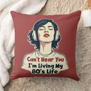 Coussin 80s Rétro Nostalgic Music Lover Throwback Design