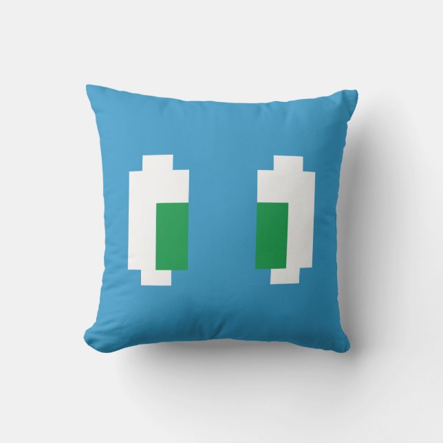 Coussin 8 Bits Pixel Manga Yeux verts (Recto)
