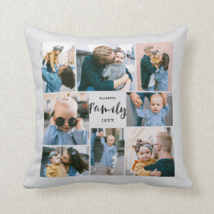 Coussin 8 Collage de photos Famille moderne et élégante
