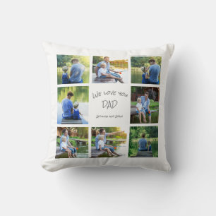 Coussin 8 Photo Collage Papa Père Keepsaké Jeu d'oreiller