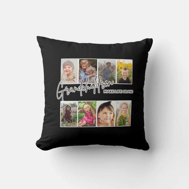 Coussin 8 Photo "Les petits-enfants font la vie grand" (Recto)
