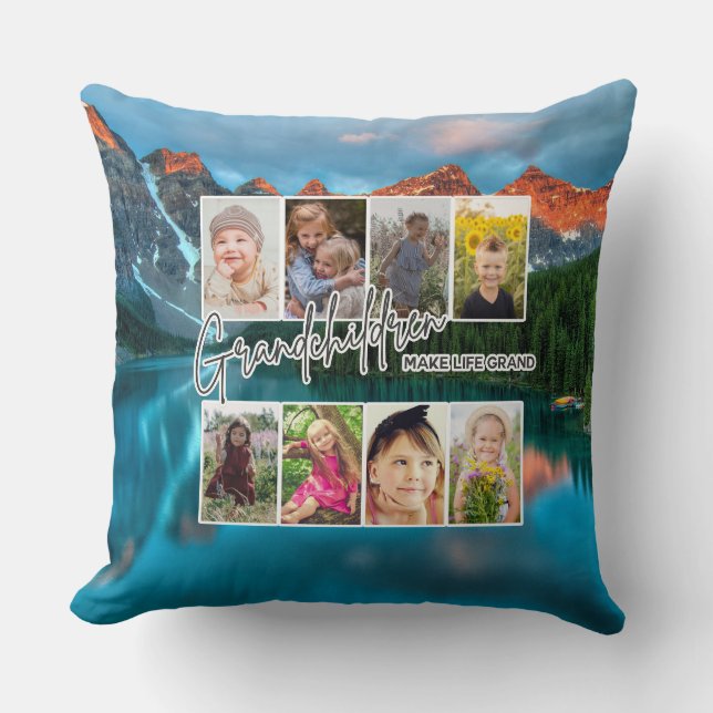 Coussin 8 Photo "Les petits-enfants font la vie grand" (Recto)
