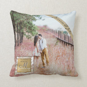 Coussin 8e anniversaire du Mariage de bronze photo personn