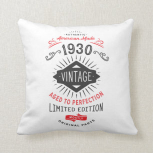 Coussin 90e anniversaire Né en 1930 Perfection Vintage