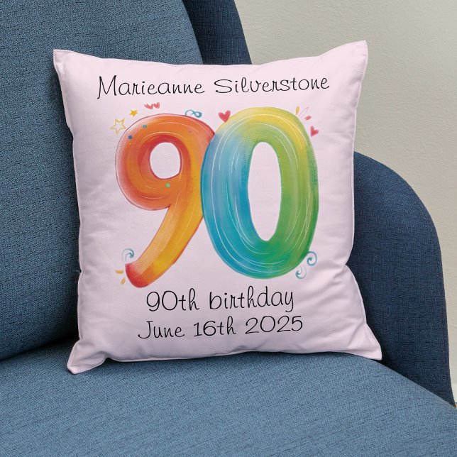 Coussin 90e gardien cadeau d'anniversaire 90 ans quatre-vi (Créateur téléchargé)