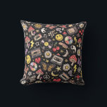 Coussin 90s Retro Grunge Sunshine Bliss<br><div class="desc">Description: A bold fusion of 90s street style and retro optimism. This design features a classic happy, face centered within a radiant sun, flower silhouette. The artwork utilizes heavy grunge, design elements, including distressed textures, faded color palettes, and rough edges to create a weathered, vintage look that balances positivity with...</div>