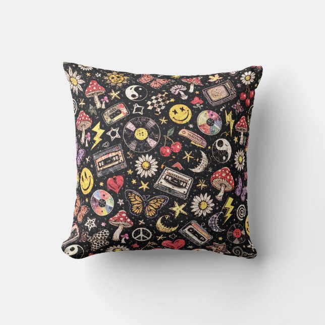 Coussin 90s Retro Grunge Sunshine Bliss (Recto)