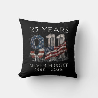 Coussin 9/11 25 Years Never Forget 2001-2026 Memorial