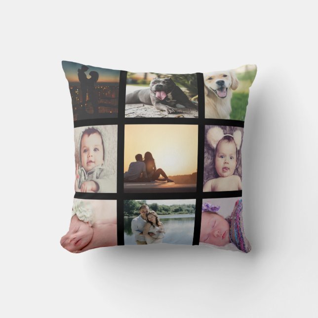 Coussin 9 Collage de photos personnalisé (Recto)