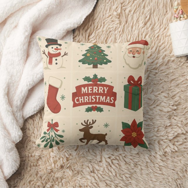 Coussin 9 Cute Merry Christmas Images (Couverture)