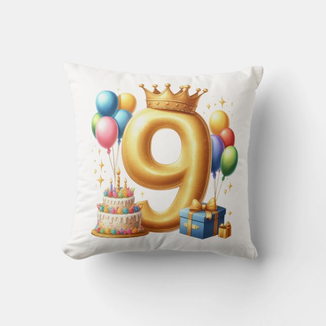 Coussin 9e anniversaire doré (Recto)