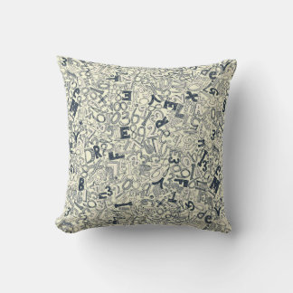 Coussin A1B2C3 ivoire indigo