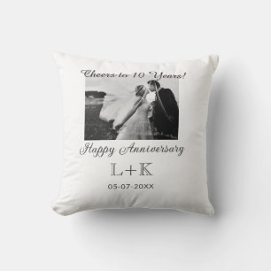 Coussin À 10 ans de mariage joyeux anniversaire ajoutez un