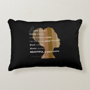 Coussin à accent « Femme d'ébène » Beau est votre
