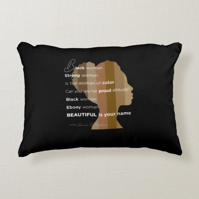 Coussin à accent « Femme d'ébène » Beau est votre  (Devant)