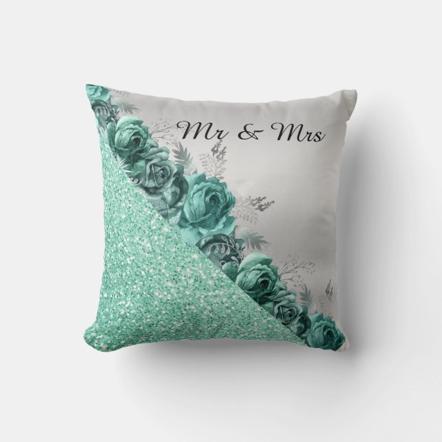 Coussin à ANNEAU de PARTIES SCINTILLANT de fleurs  (Recto)