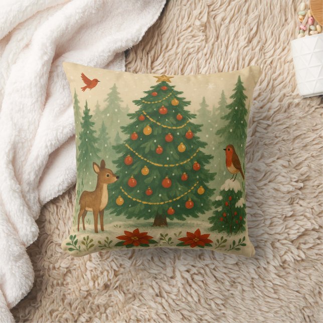 Coussin A beautiful Christmas tree in nature (Couverture)