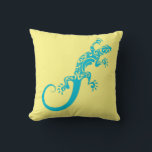 Coussin A blue gecko as a pet. Kook Art Throw Pillow<br><div class="desc">A blue Gecko as a pet. It will follow you everywhere and you will love it! 
To offer for a birthday or simply to please. It's up to you.</div>