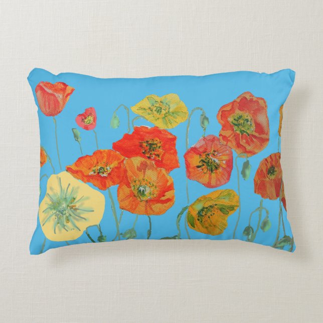 Coussin à cochonnets orange et bleu (Devant)
