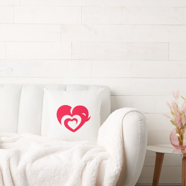 Coussin à coeur rouge  (Canapé)