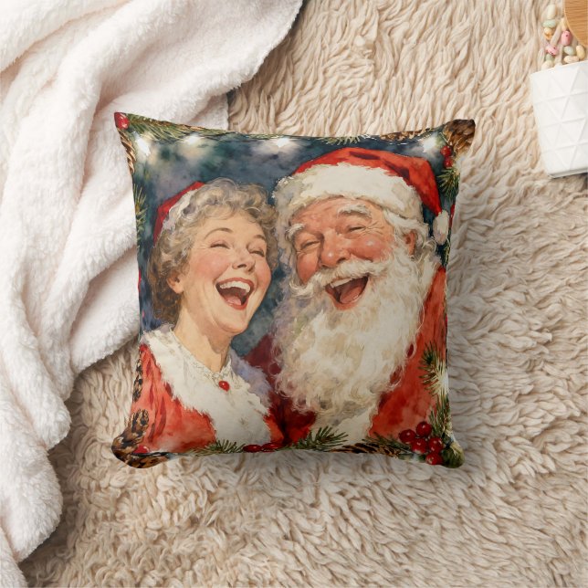 Coussin A Cute Mr and Mrs Claus Old-Fashioned Christmas (Couverture)