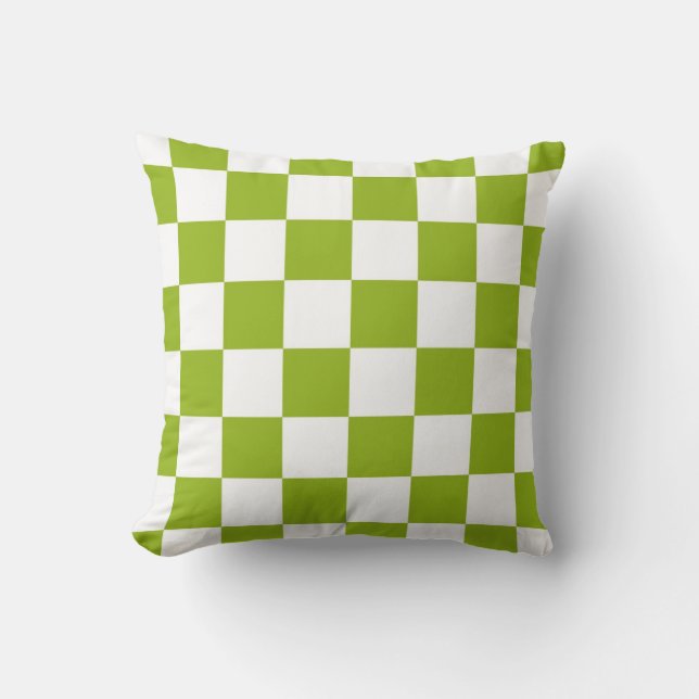 Coussin À damiers vert et blanc (Recto)