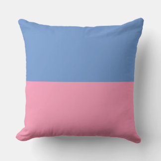 Coussin à deux tons bleu et rose
