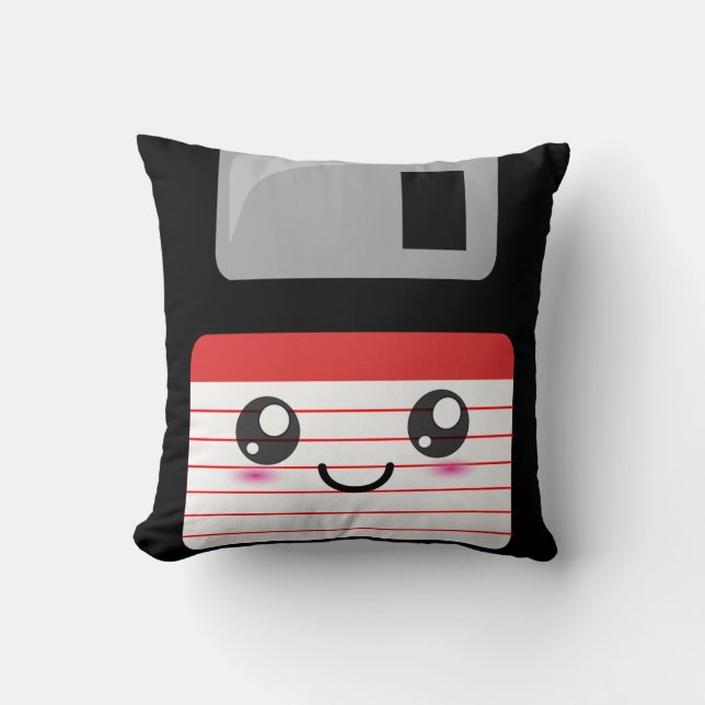 Coussin à disque souple heureux mignon/Kawaii (Recto)