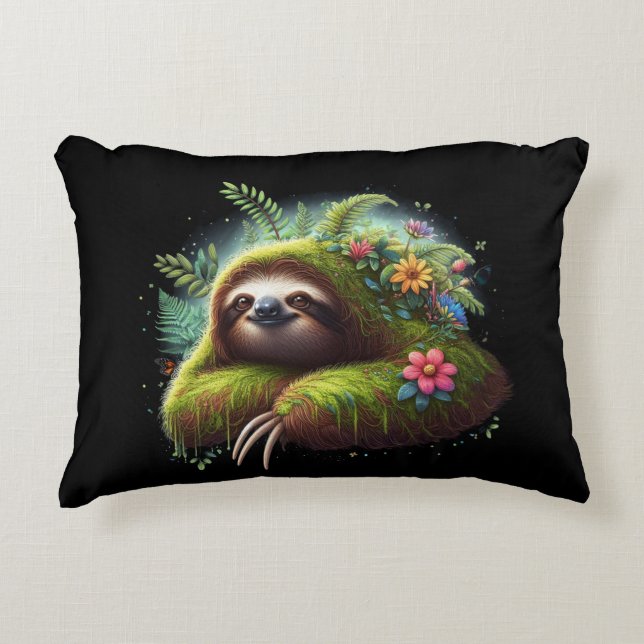 Coussin à fentes florales - Coussin de forêt tropi (Devant)