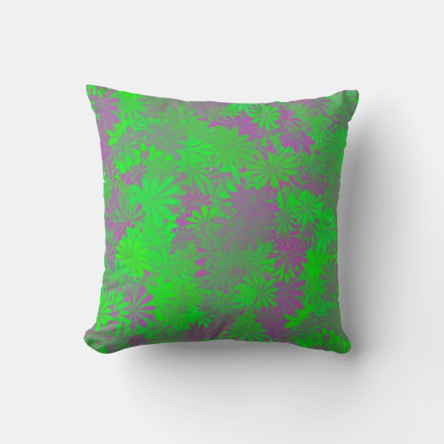 Coussin à feuilles vertes et pourpres (Recto)