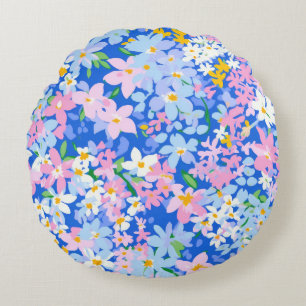 Coussin à fleurs, Coussin à fleurs, Coussin bleu r