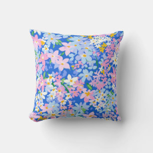 Coussin à fleurs, Coussin à fleurs, Coussin bleu r