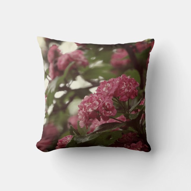 Coussin à fleurs roses 41 cm x 41 cm (Recto)
