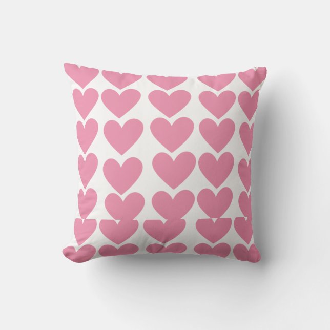 Coussin à jeter cœur rose (Recto)