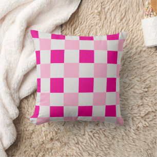 Coussin À Jets Motif En Panneau Blanc Et Rose