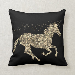 Coussin à la mode de décor de licorne prismatique