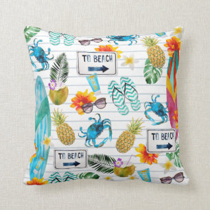 Coussin À la plage Motif été