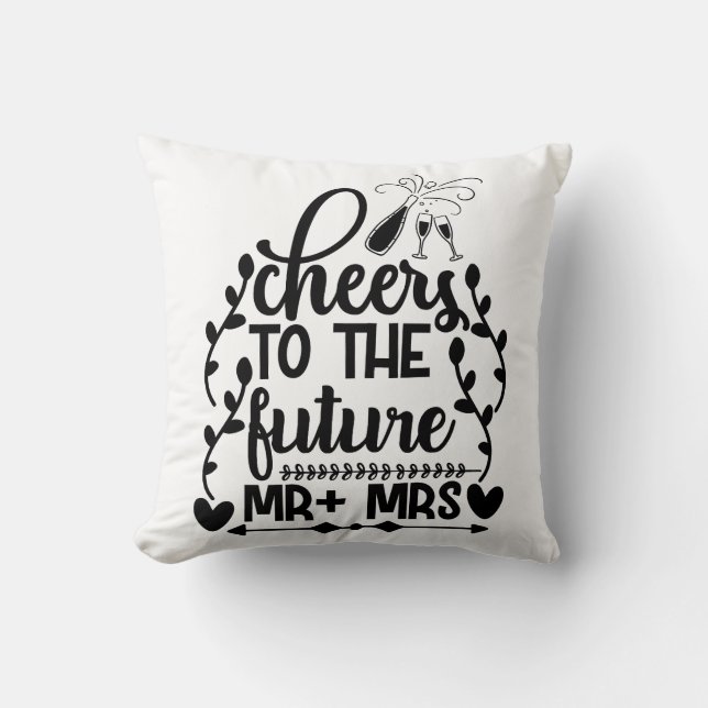 Coussin À la santé de l'avenir M + Mme (Recto)