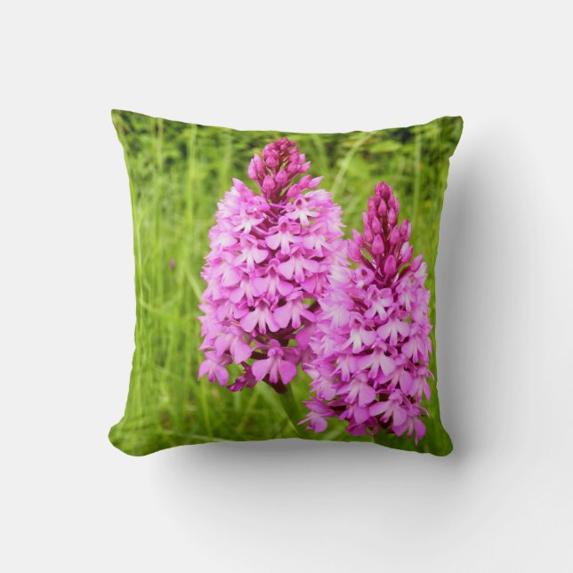 Coussin à lancer d'orchidée pyramidal (Recto)
