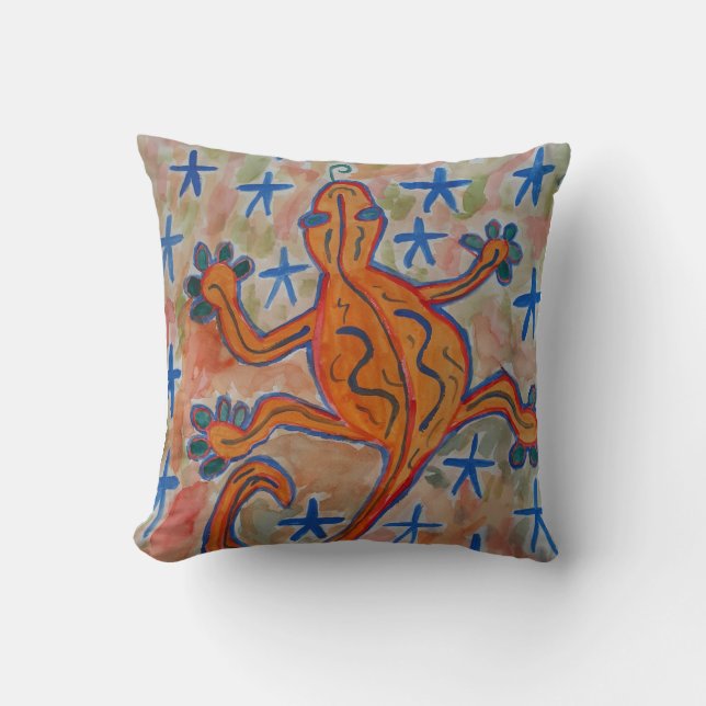Coussin à lancer Gecko orange (Recto)