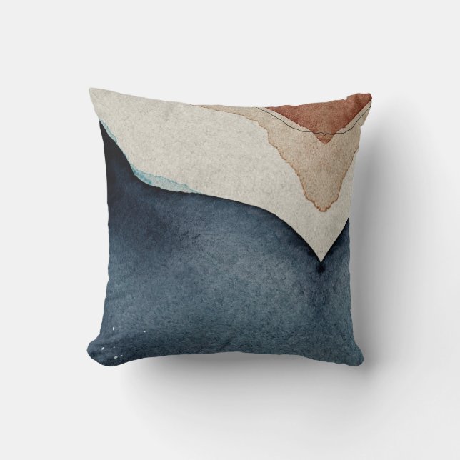 Coussin à lancer - Motif Brown bleu Abstrait (Recto)